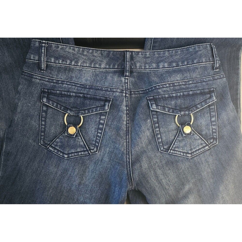 Michael Kors Wide Leg Nautical Trouser Jeans 4P Dark Wash Gold Hardware